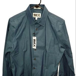 Small Slim Fit Blue Express Dress Shirt